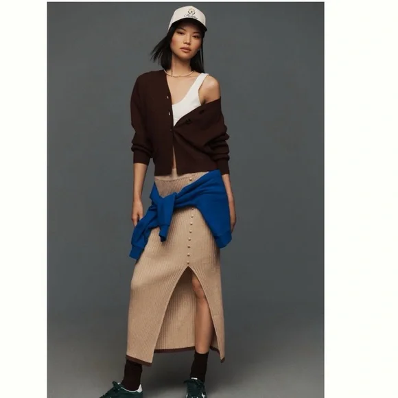 NWT Anthropologie Pilcro Slim Ribbed V-Neck Cardigan Sweater 2X - Picture 5 of 15